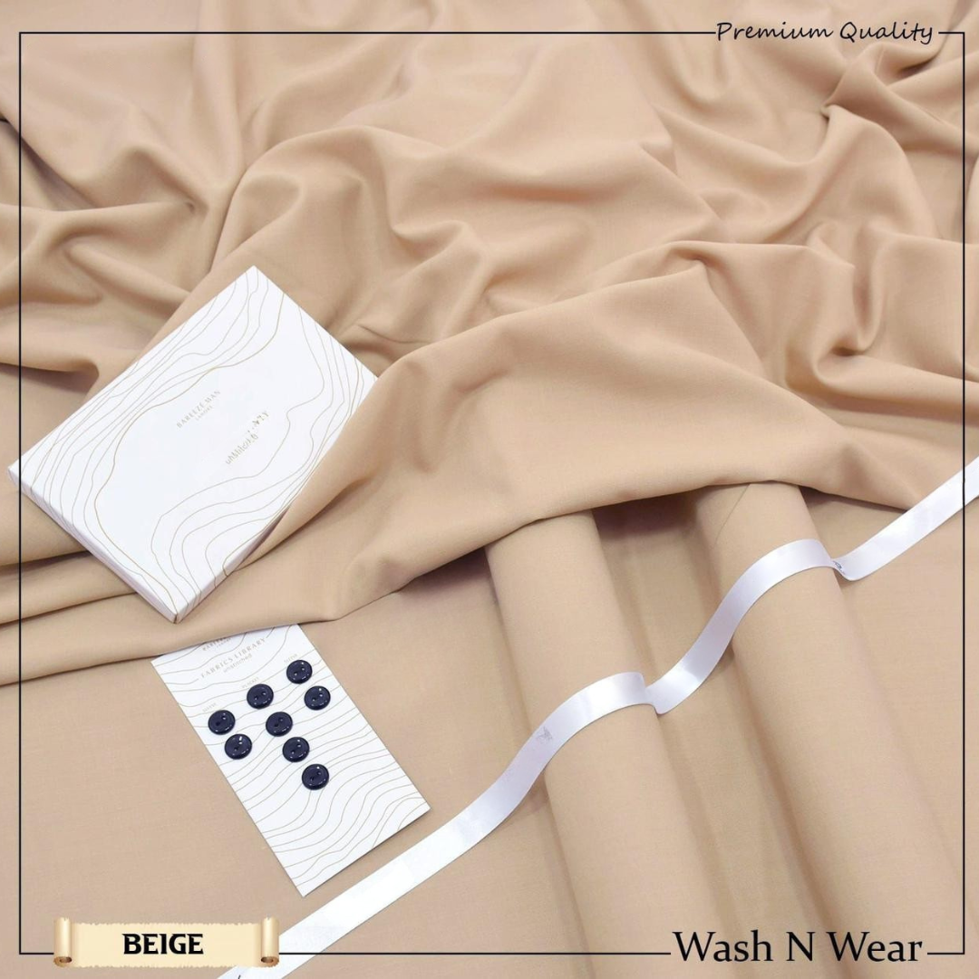 Premium Beige Wash N Wear Fabric