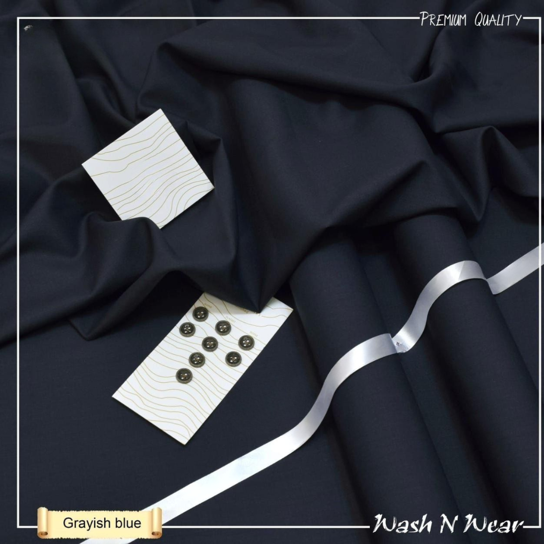 Premium Grayish Blue Wash & Wear Fabric