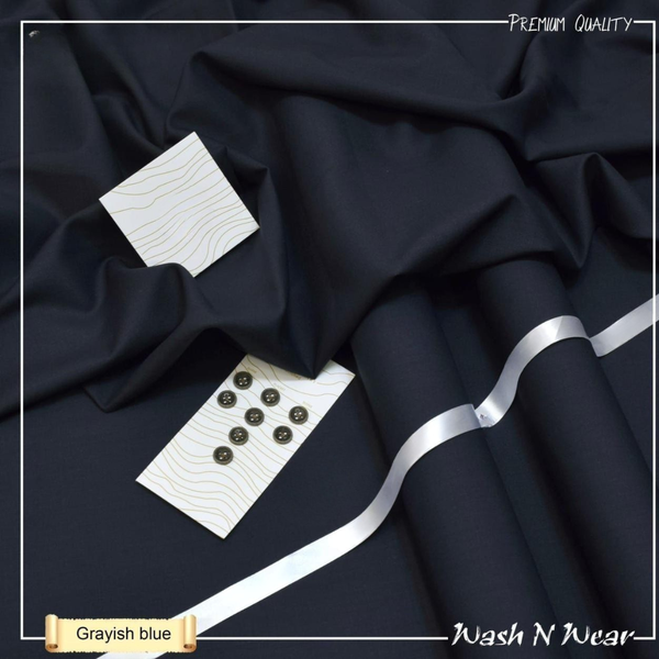 Premium Grayish Blue Wash & Wear Fabric