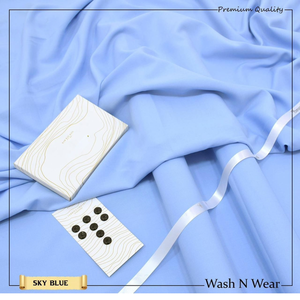 Premium Sky Blue Wash & Wear Fabric suite