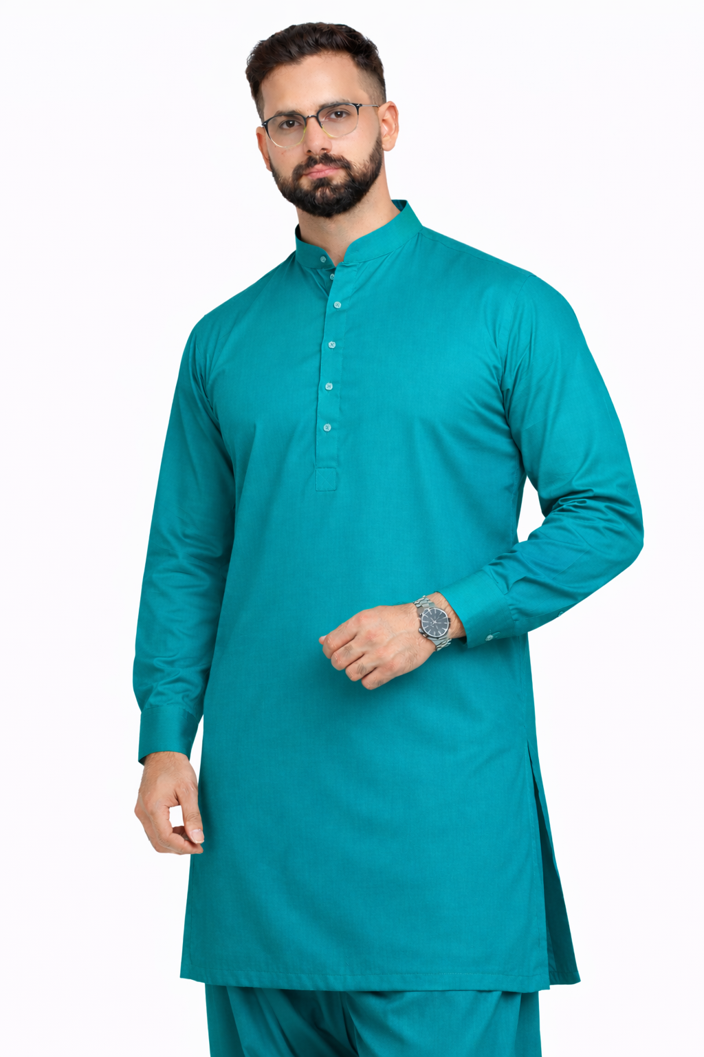 Turquoise Teal Unstitched Shalwar Kameez – Everyday Comfort