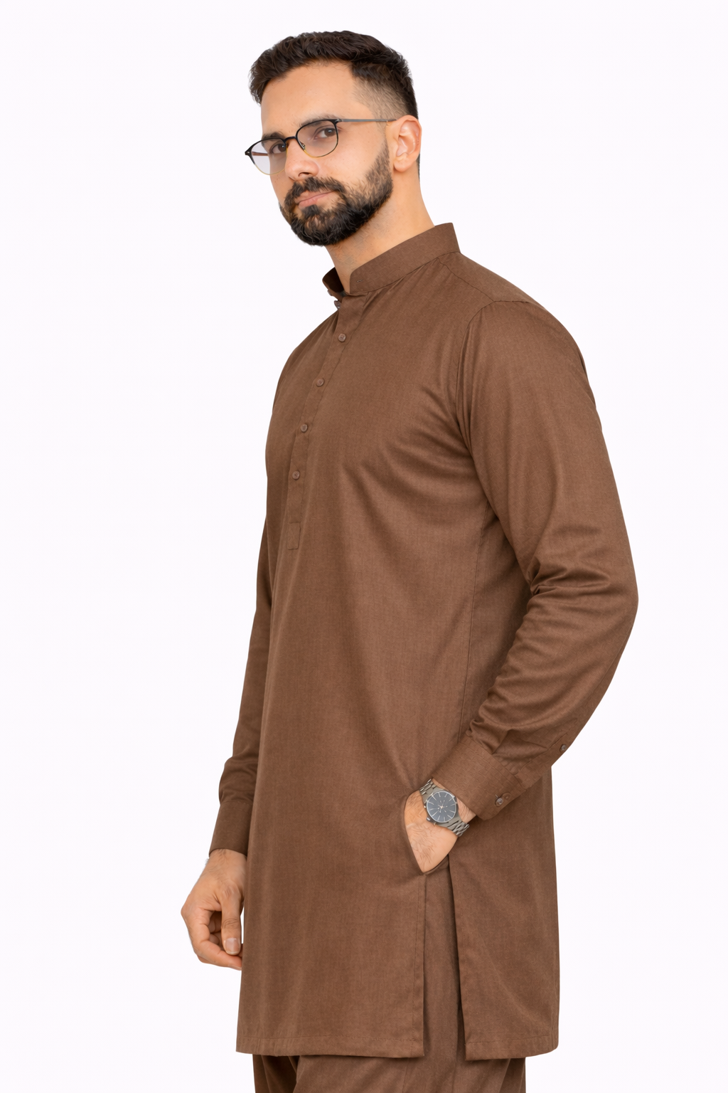 Mocha Brown Unstitched Shalwar Kameez – Everyday Comfort