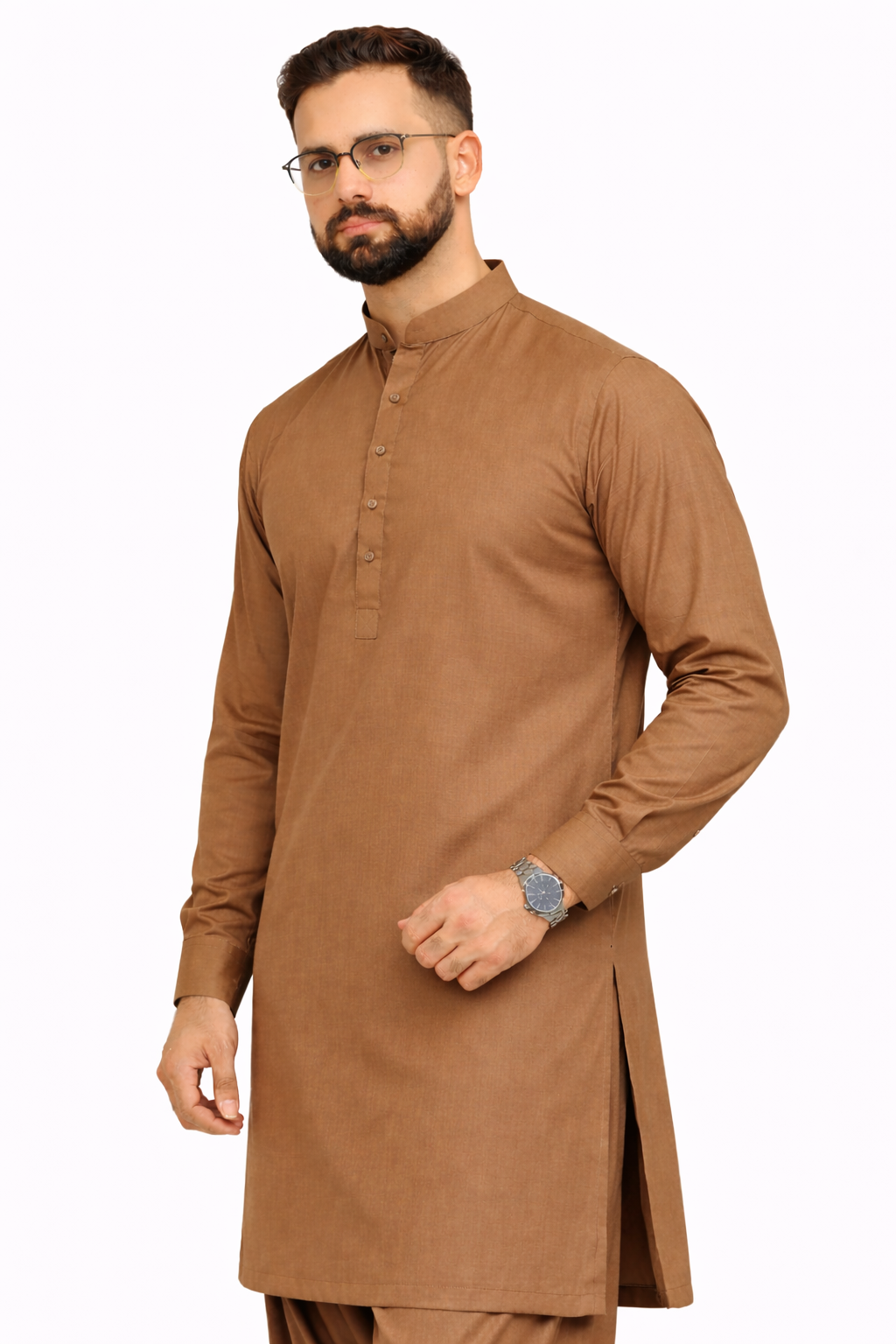 Warm Camel Brown Unstitched Shalwar Kameez – Everyday Comfort