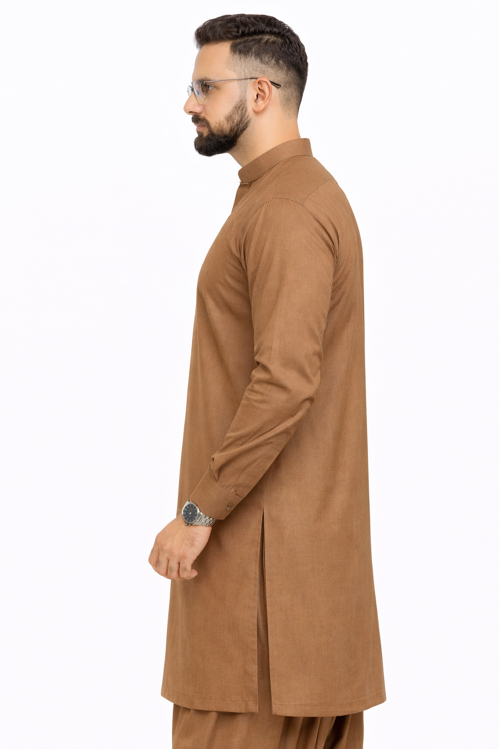 Warm Camel Brown Unstitched Shalwar Kameez – Everyday Comfort