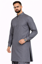 Steel Grey Unstitched Shalwar Kameez – Everyday Comfort