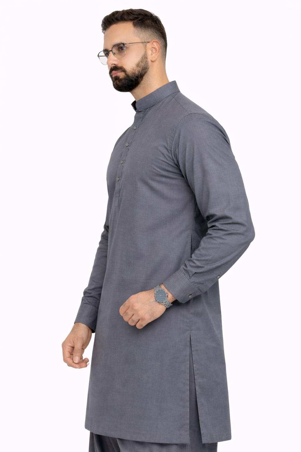 Steel Grey Unstitched Shalwar Kameez – Everyday Comfort