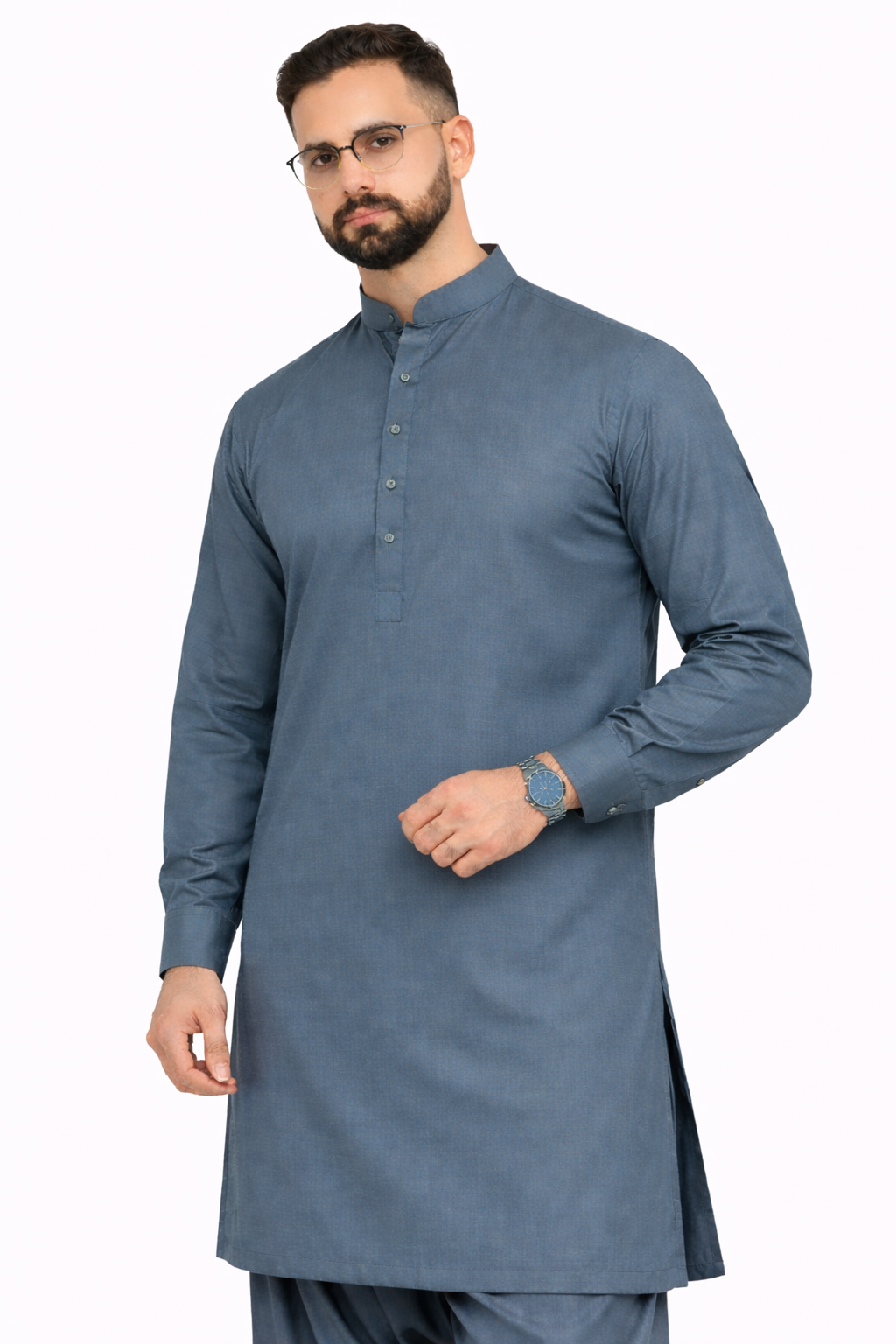 Dusty Teal Blue Unstitched Shalwar Kameez – Everyday Comfort