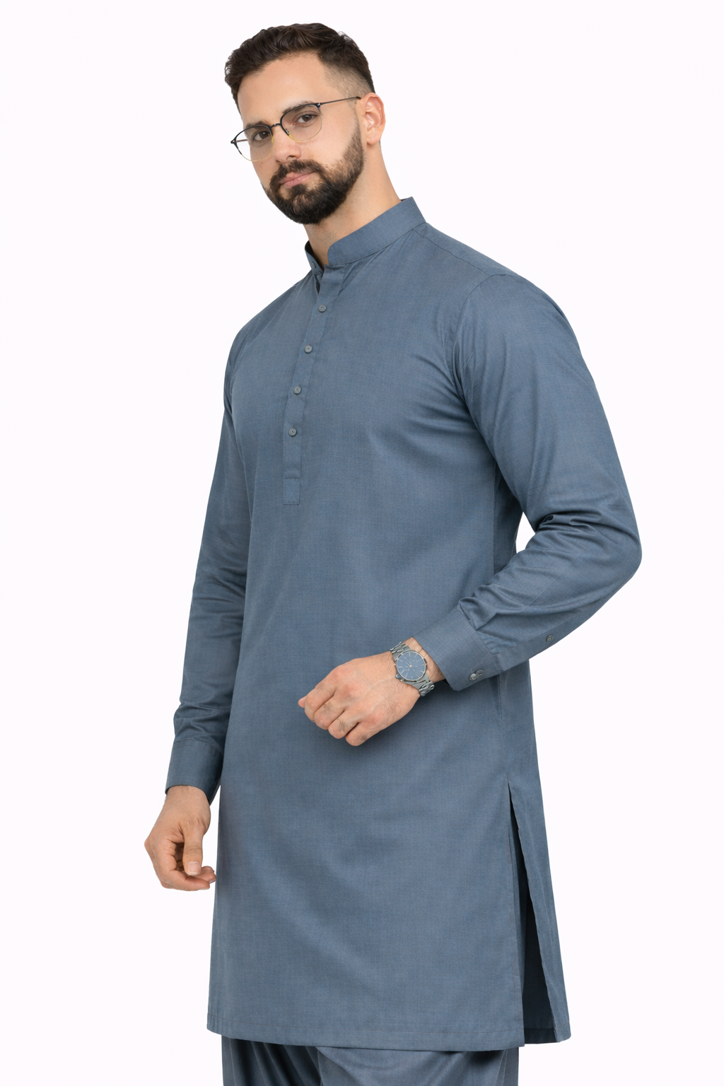Dusty Teal Blue Unstitched Shalwar Kameez – Everyday Comfort