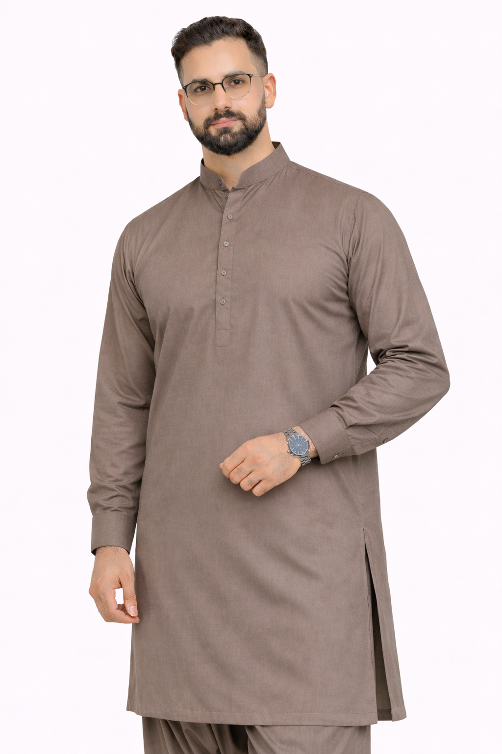 Smoky Taupe Unstitched Shalwar Kameez – Everyday Comfort