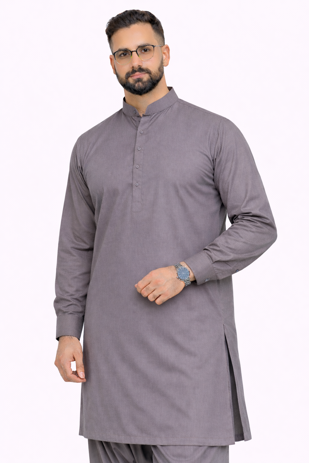Muted Lavender Grey Unstitched Shalwar Kameez – Everyday Comfort