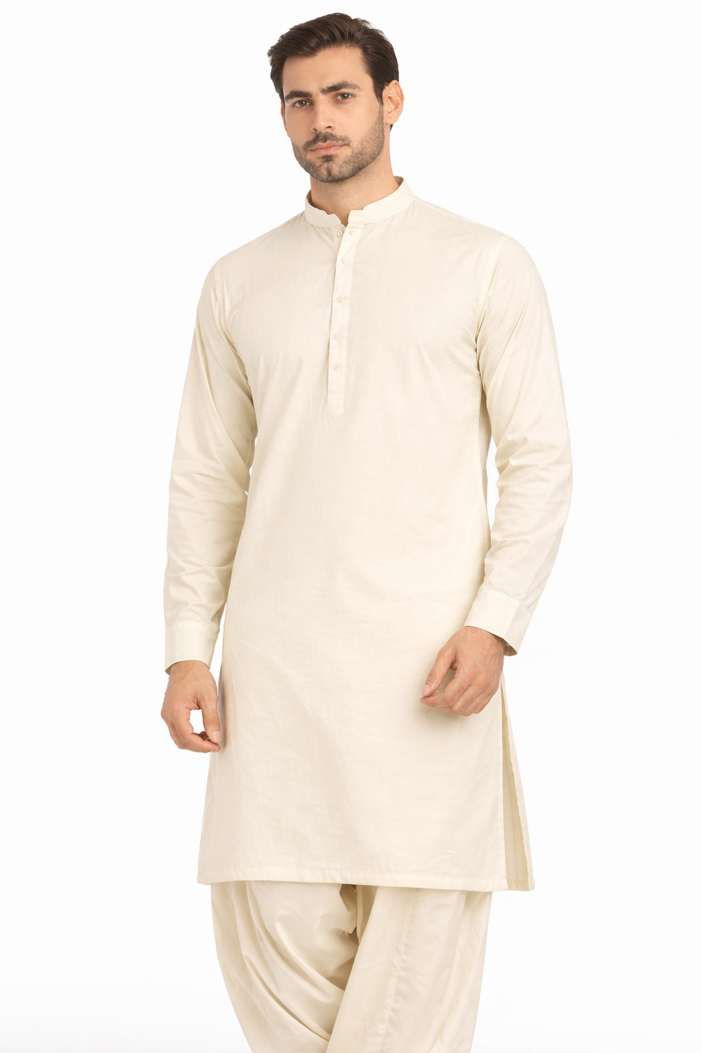 Cream Ivory Unstitched Shalwar Kameez – Everyday Comfort