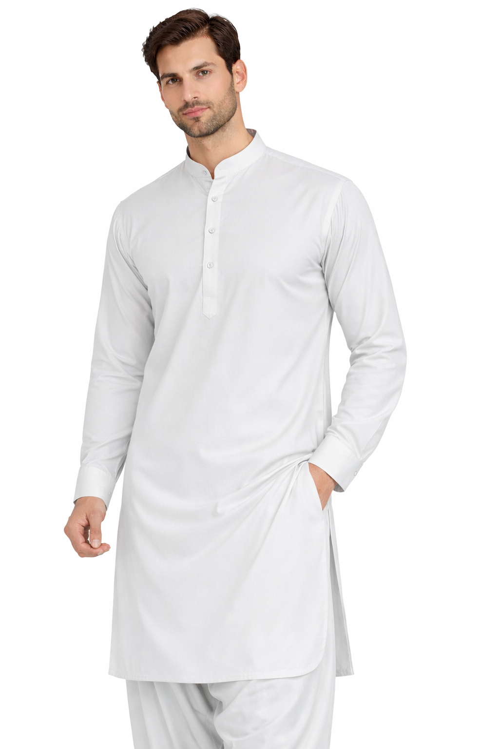 Pearl White Unstitched Shalwar Kameez – Everyday Comfort