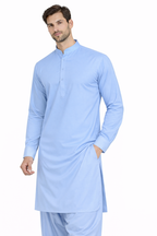 Sky Blue Unstitched Shalwar Kameez – Everyday Comfort