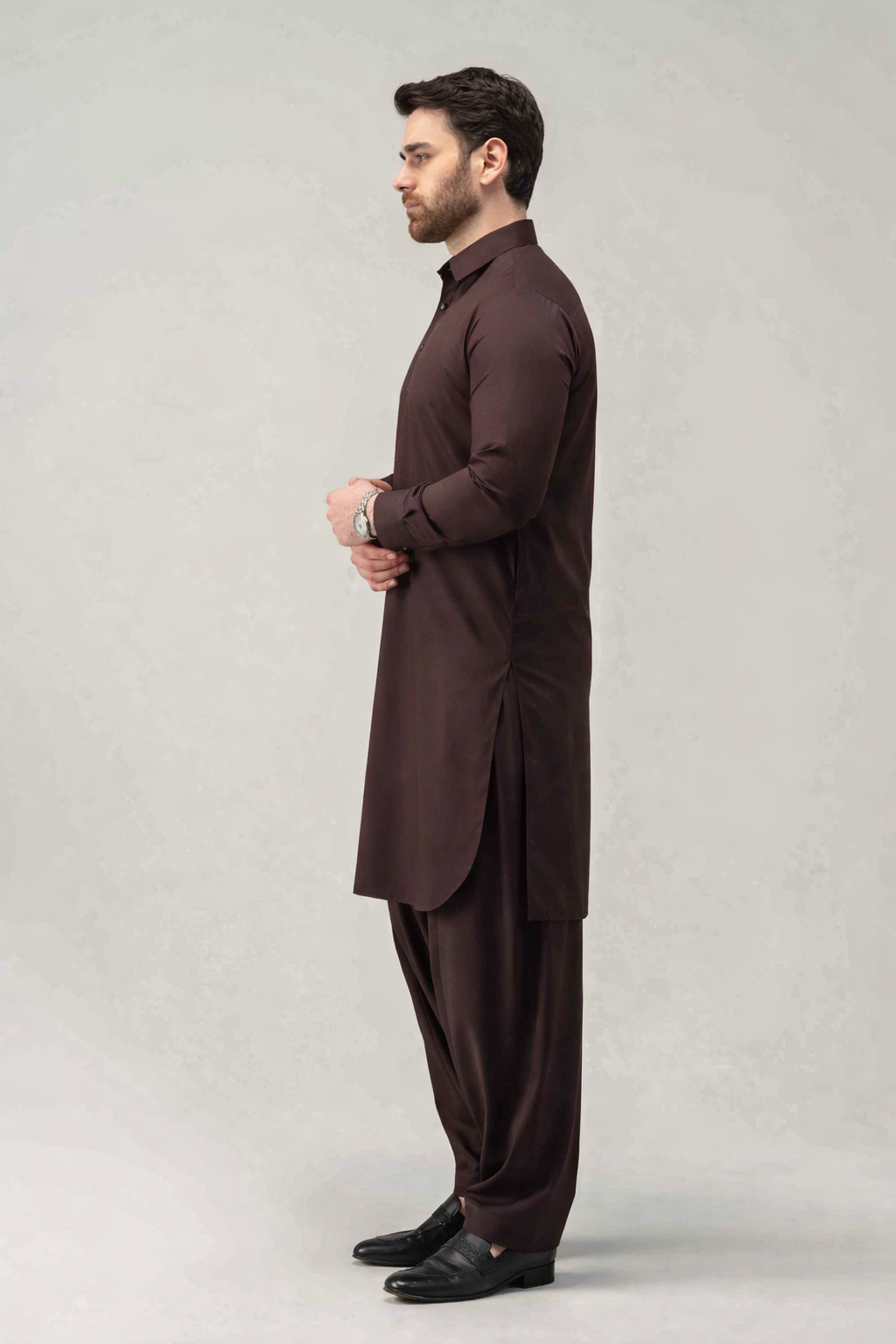 Wine Unstitched Shalwar Kameez – Everyday Comfort