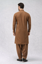 Caramel Brown Unstitched Shalwar Kameez – Everyday Comfort