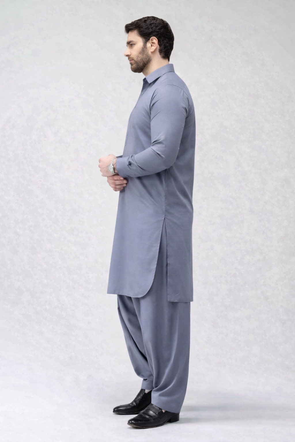 Light Grey Unstitched Shalwar Kameez – Everyday Comfort