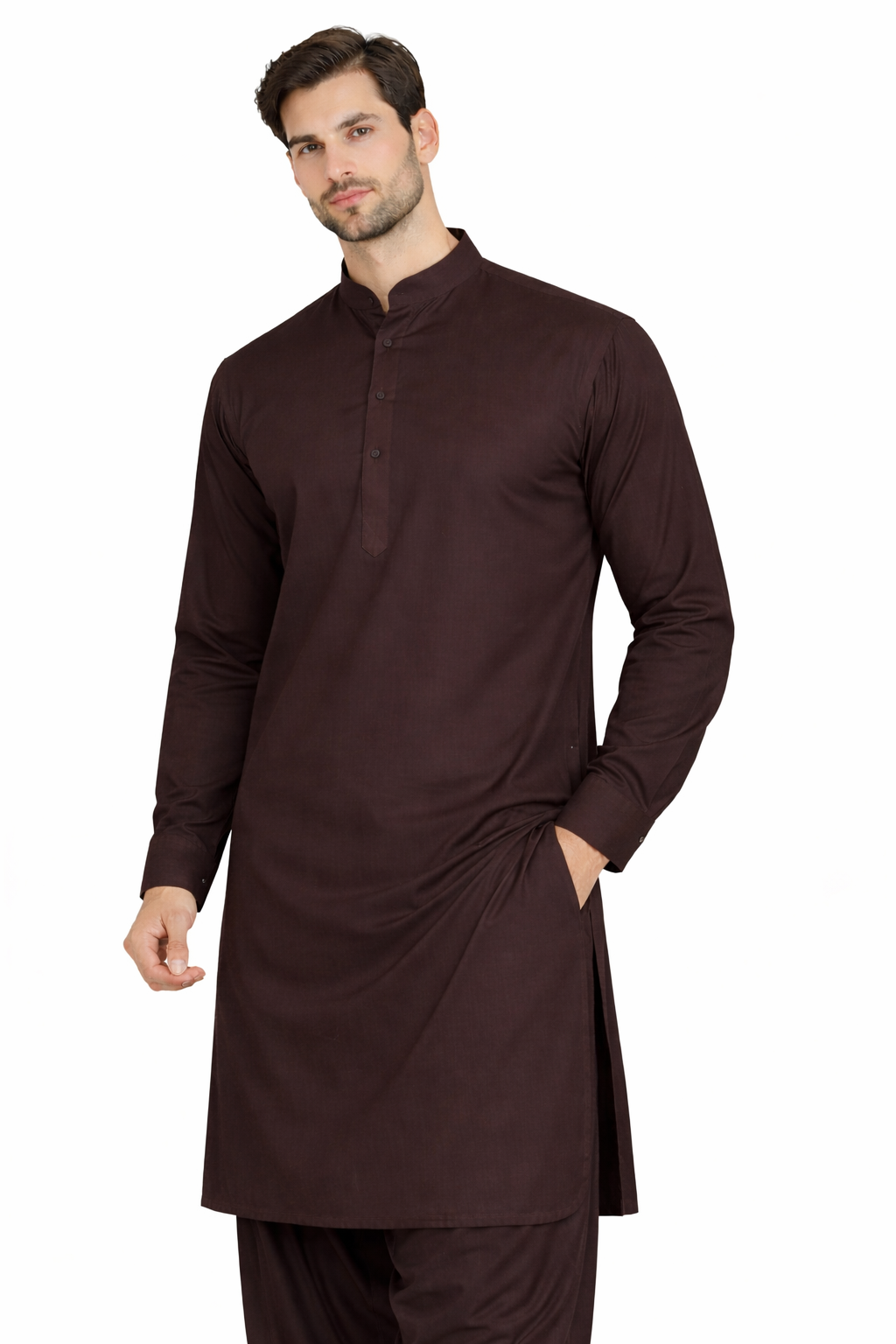 Dark Brown Unstitched Shalwar Kameez – Everyday Comfort