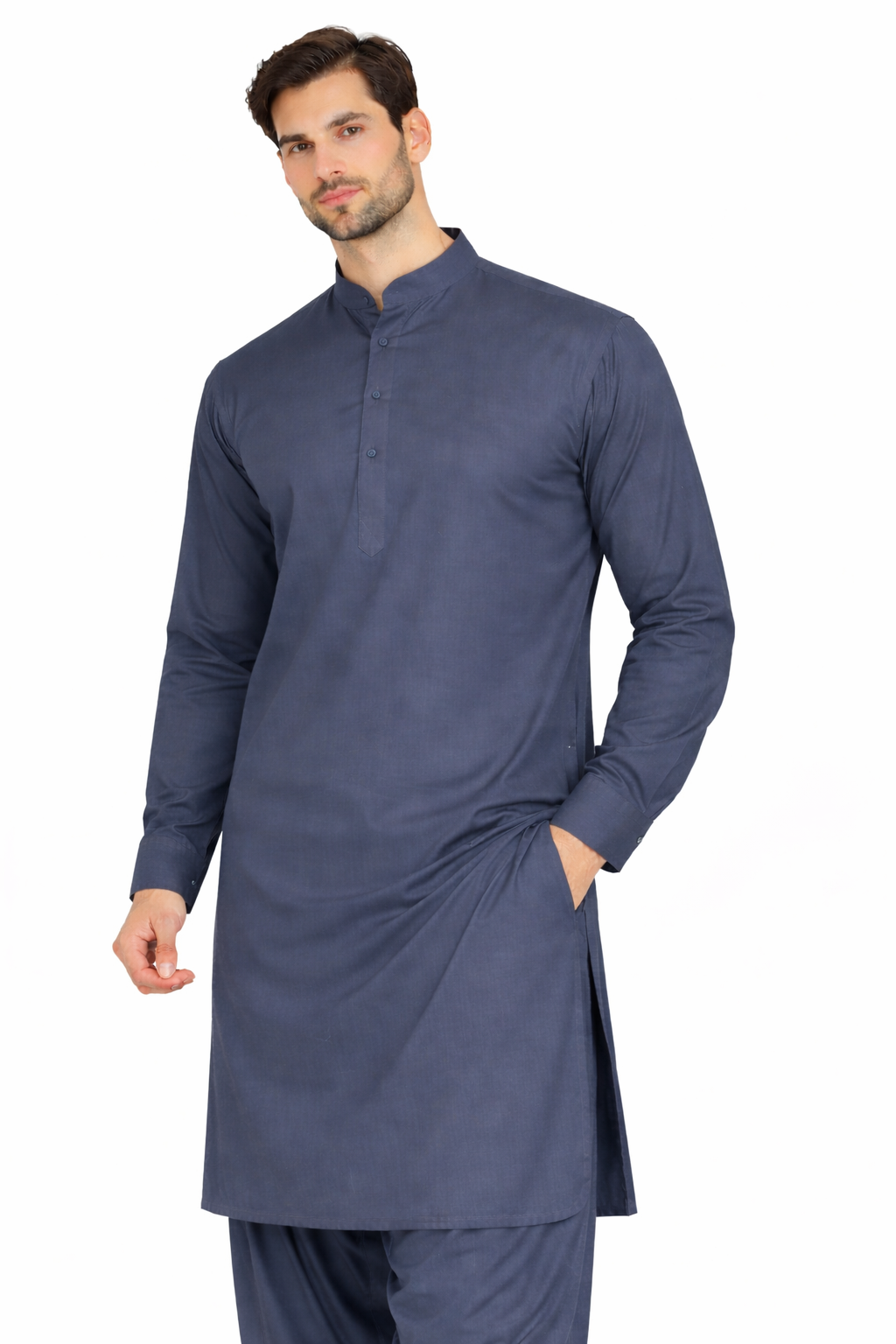 Grayish Blue Unstitched Shalwar Kameez – Everyday Comfort