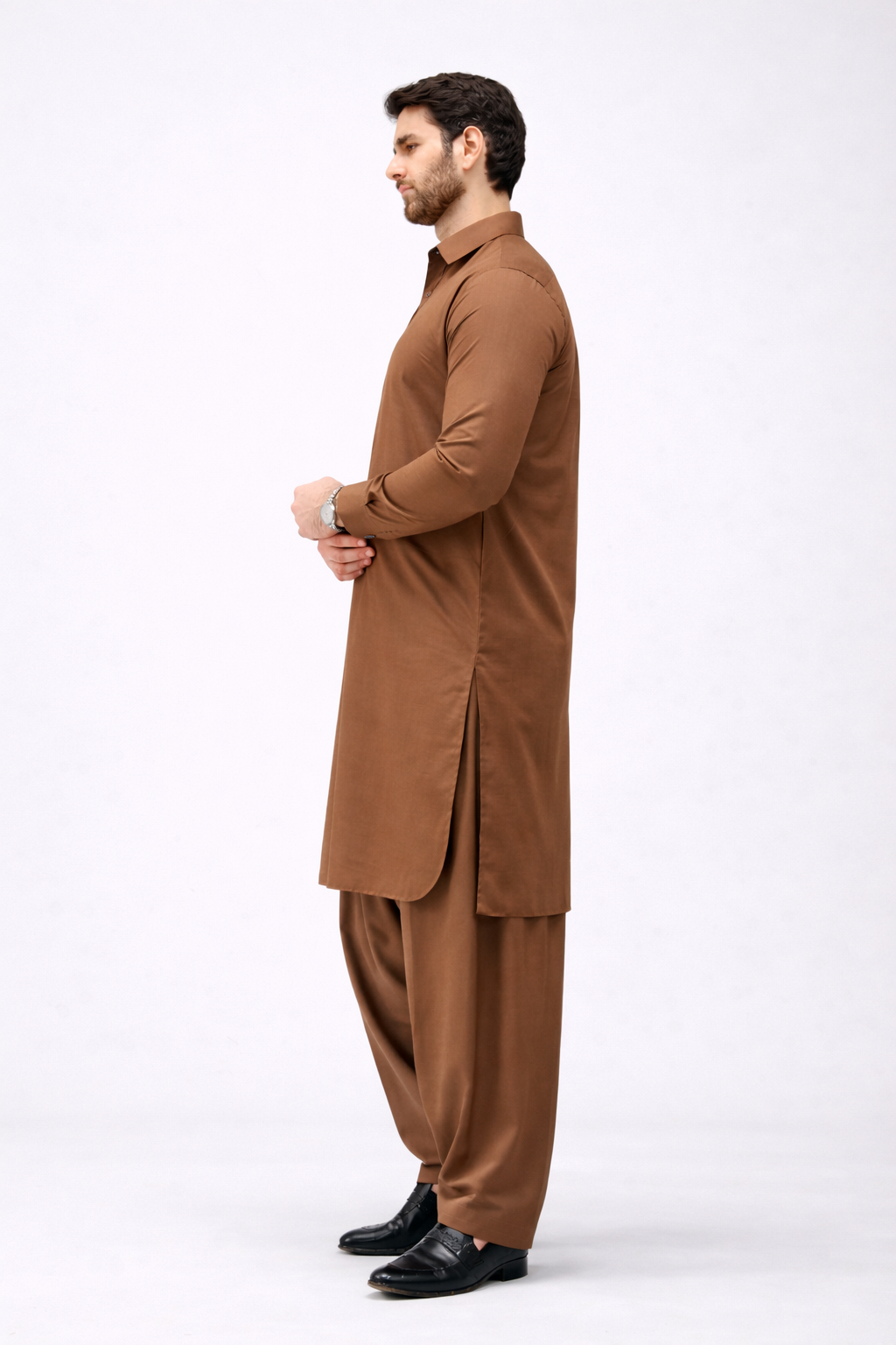 Cedar Brown Unstitched Shalwar Kameez – Everyday Comfort