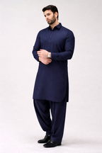 Navy Blue Unstitched Shalwar Kameez – Everyday Comfort