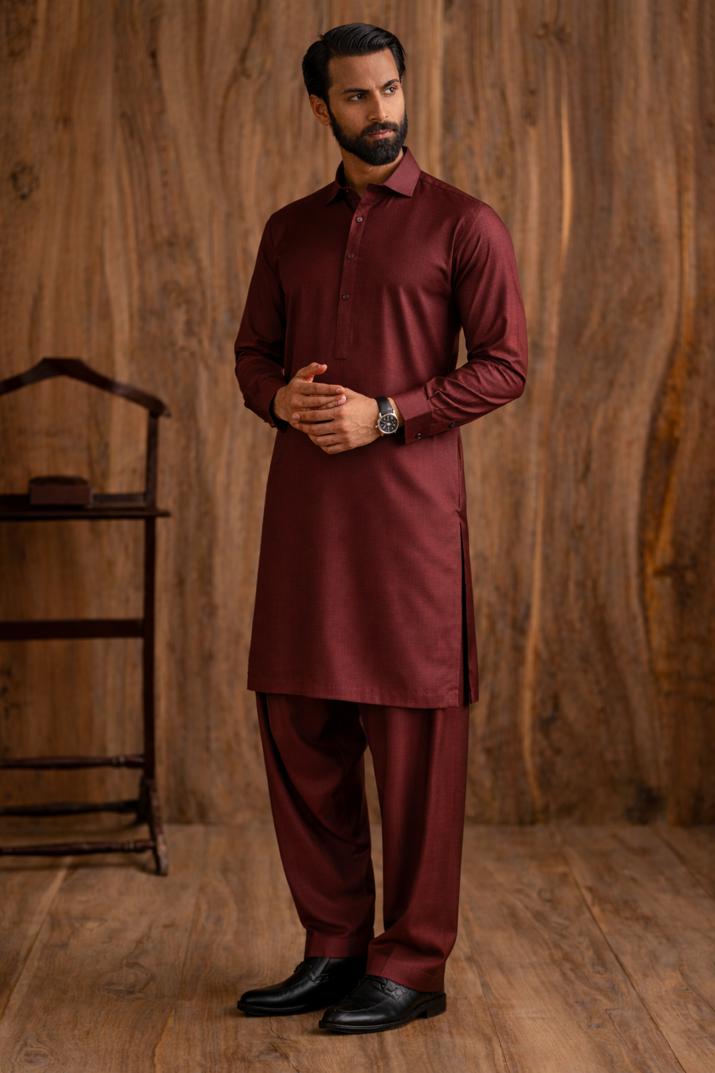 Wine Boski Unstitched Shalwar Kameez – Everyday Comfort