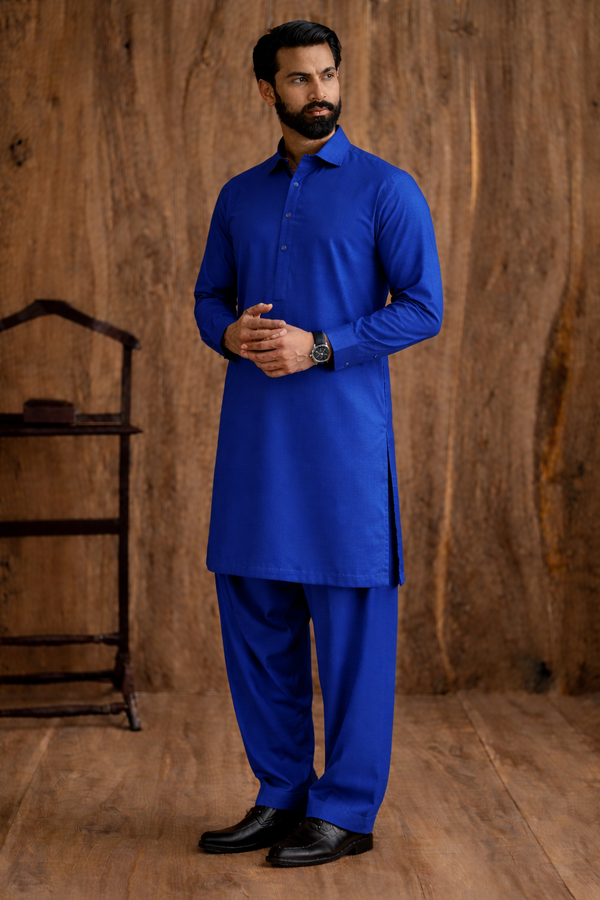 Royal Blue Boski Unstitched Shalwar Kameez – Everyday Comfort
