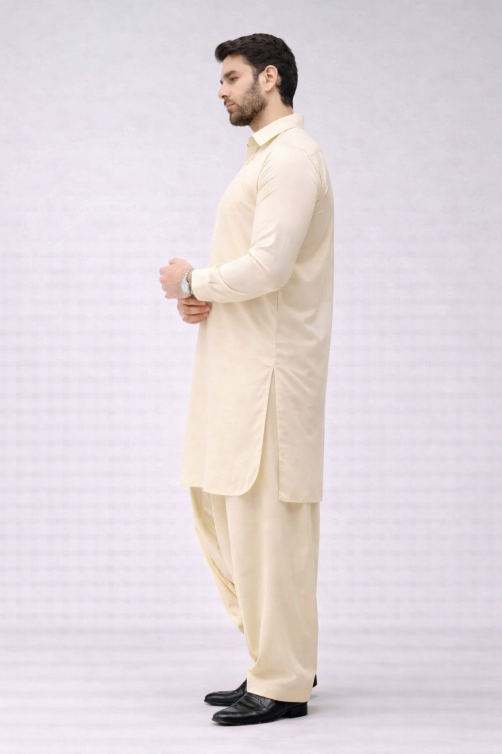 Cream Unstitched Shalwar Kameez – Everyday Comfort