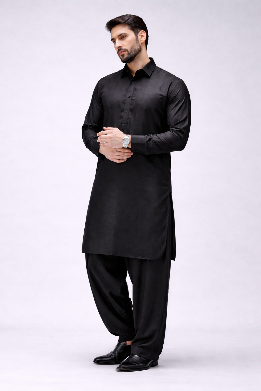 Black Boski Unstitched Shalwar Kameez – Everyday Comfort