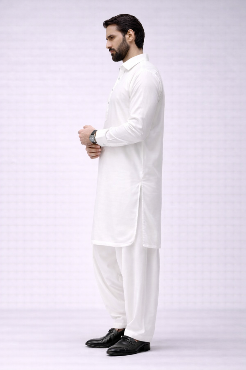 White  Boski Unstitched Shalwar Kameez – Everyday Comfort