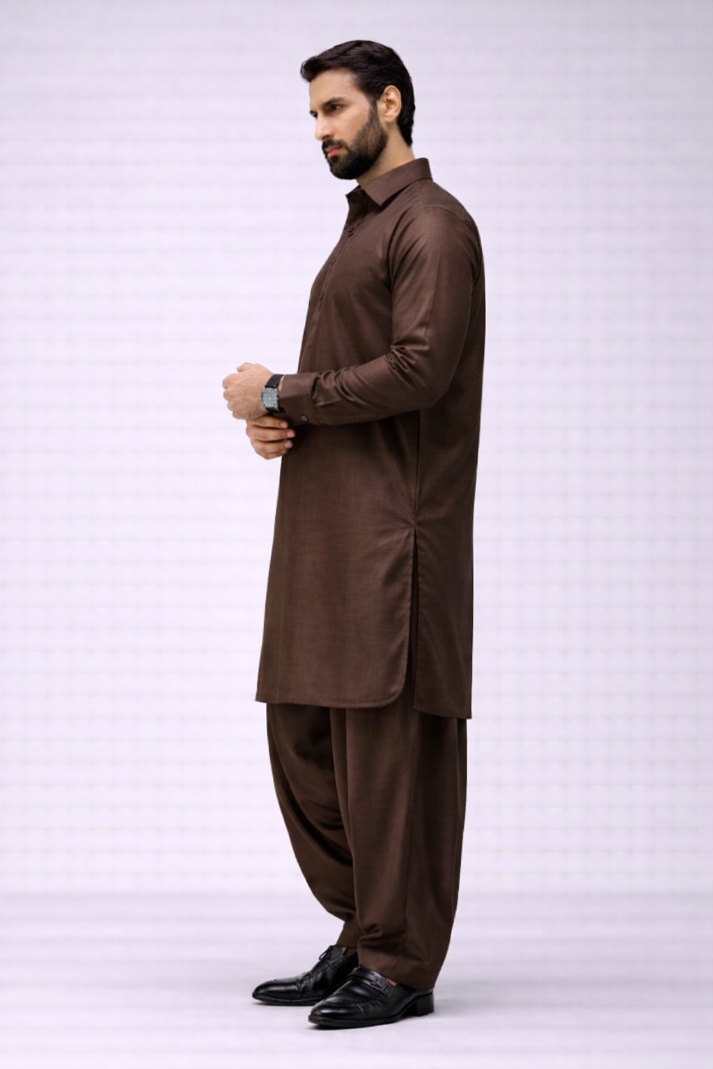 Brown Boski Unstitched Shalwar Kameez – Everyday Comfort