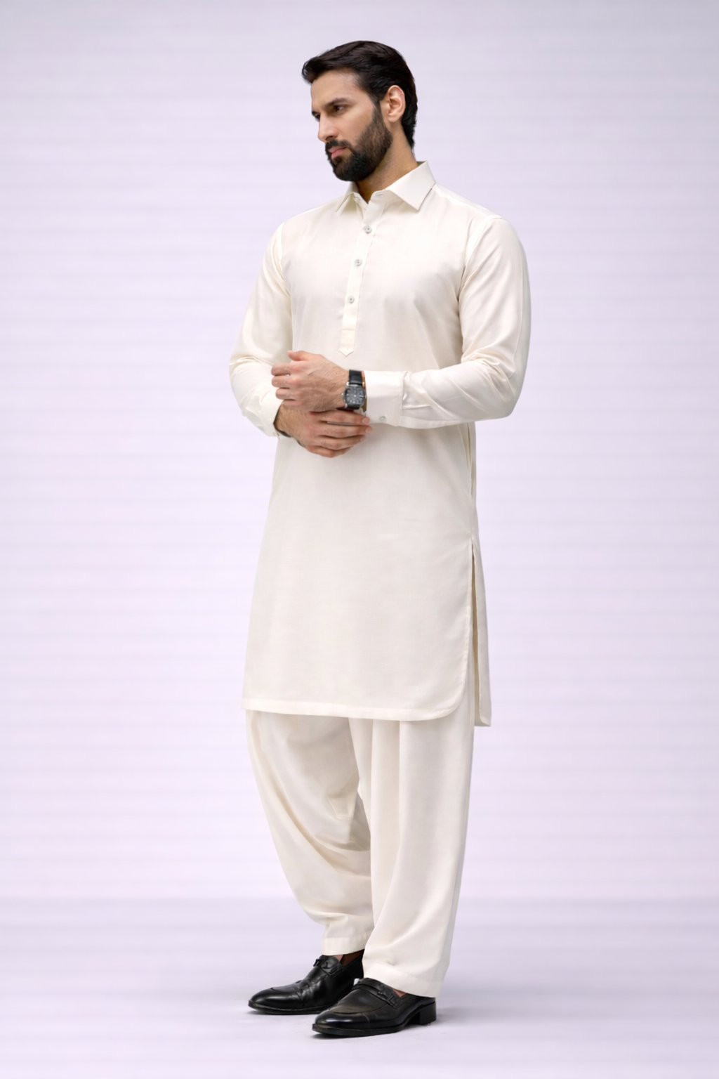Cream Boski Unstitched Shalwar Kameez – Everyday Comfort