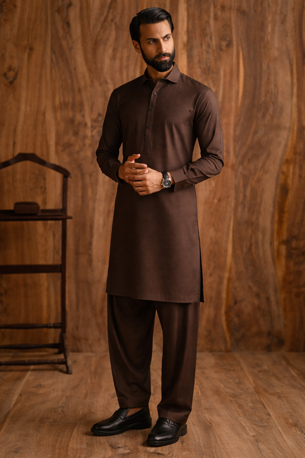 Coffee Brown Boski Unstitched Shalwar Kameez – Everyday Comfort