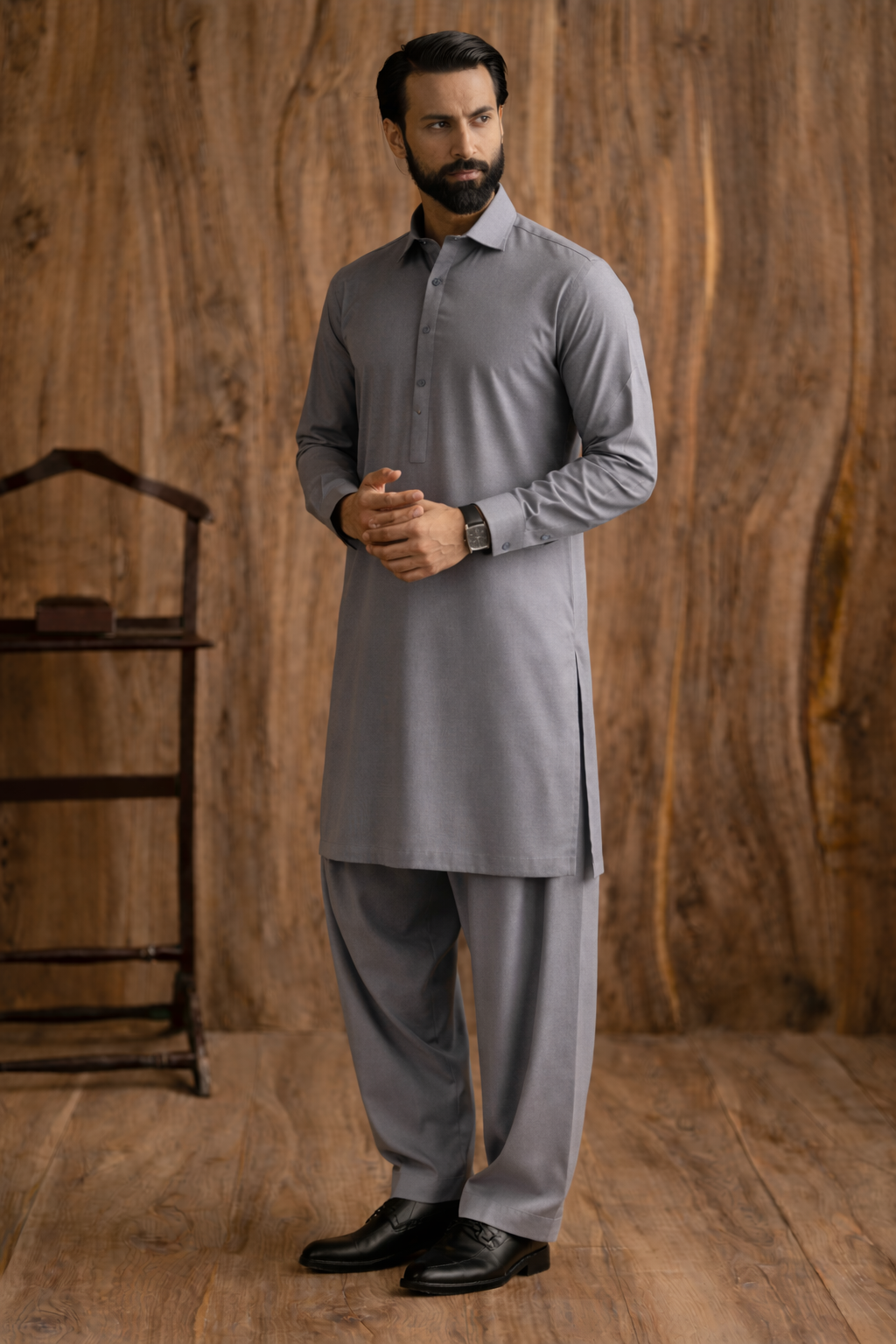 Grey Boski Unstitched Shalwar Kameez – Everyday Comfort