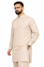 Beige Unstitched Shalwar Kameez – Everyday Comfort