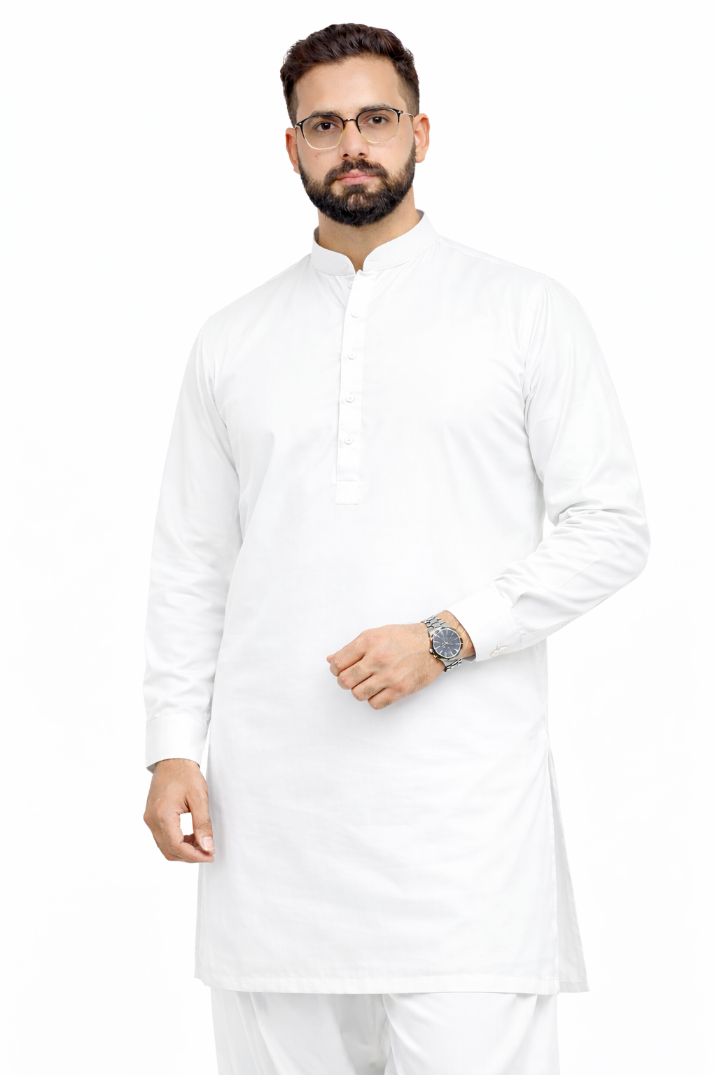 White Unstitched Shalwar Kameez – Premium Quality