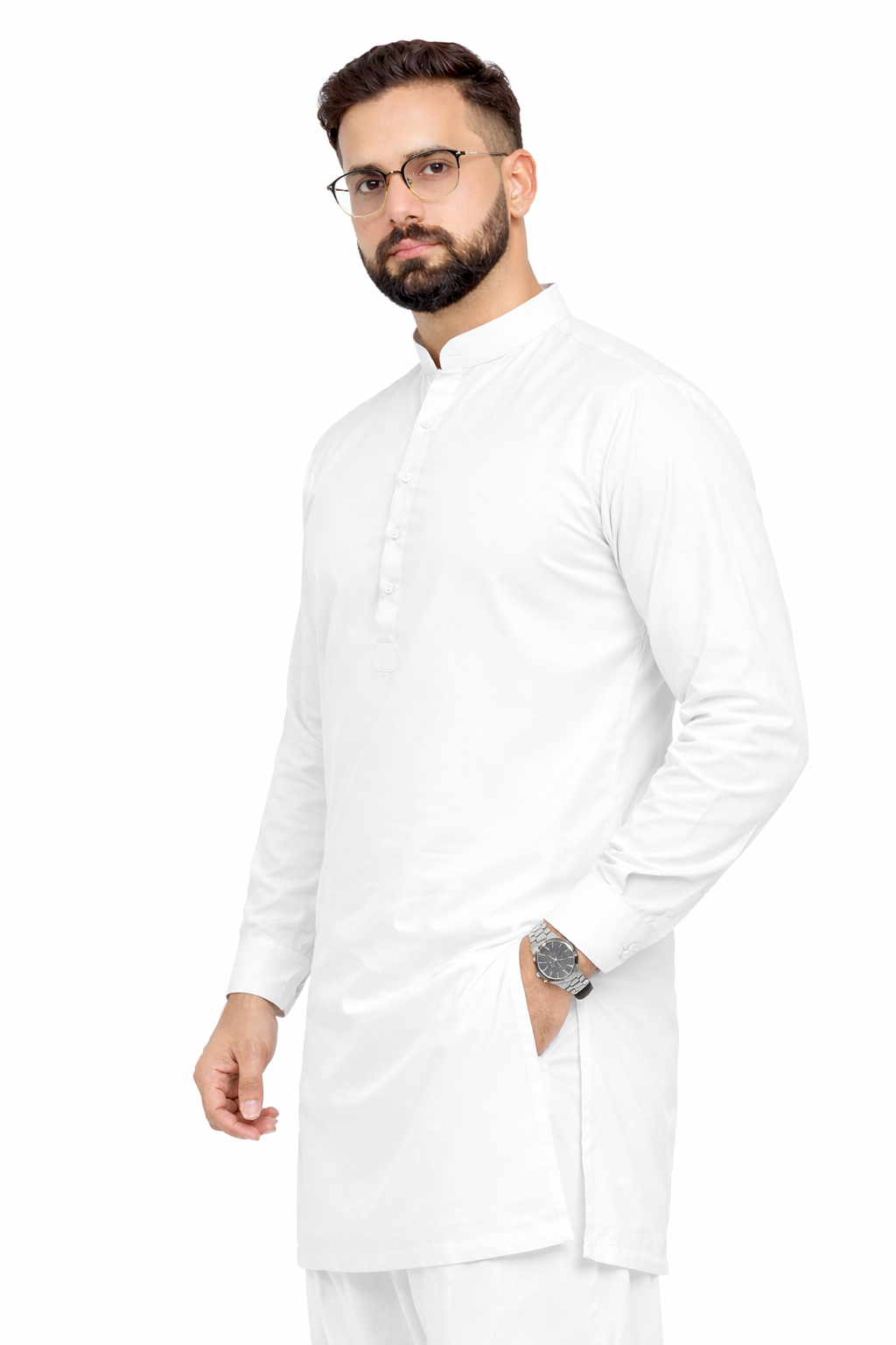 White Unstitched Shalwar Kameez – Premium Quality
