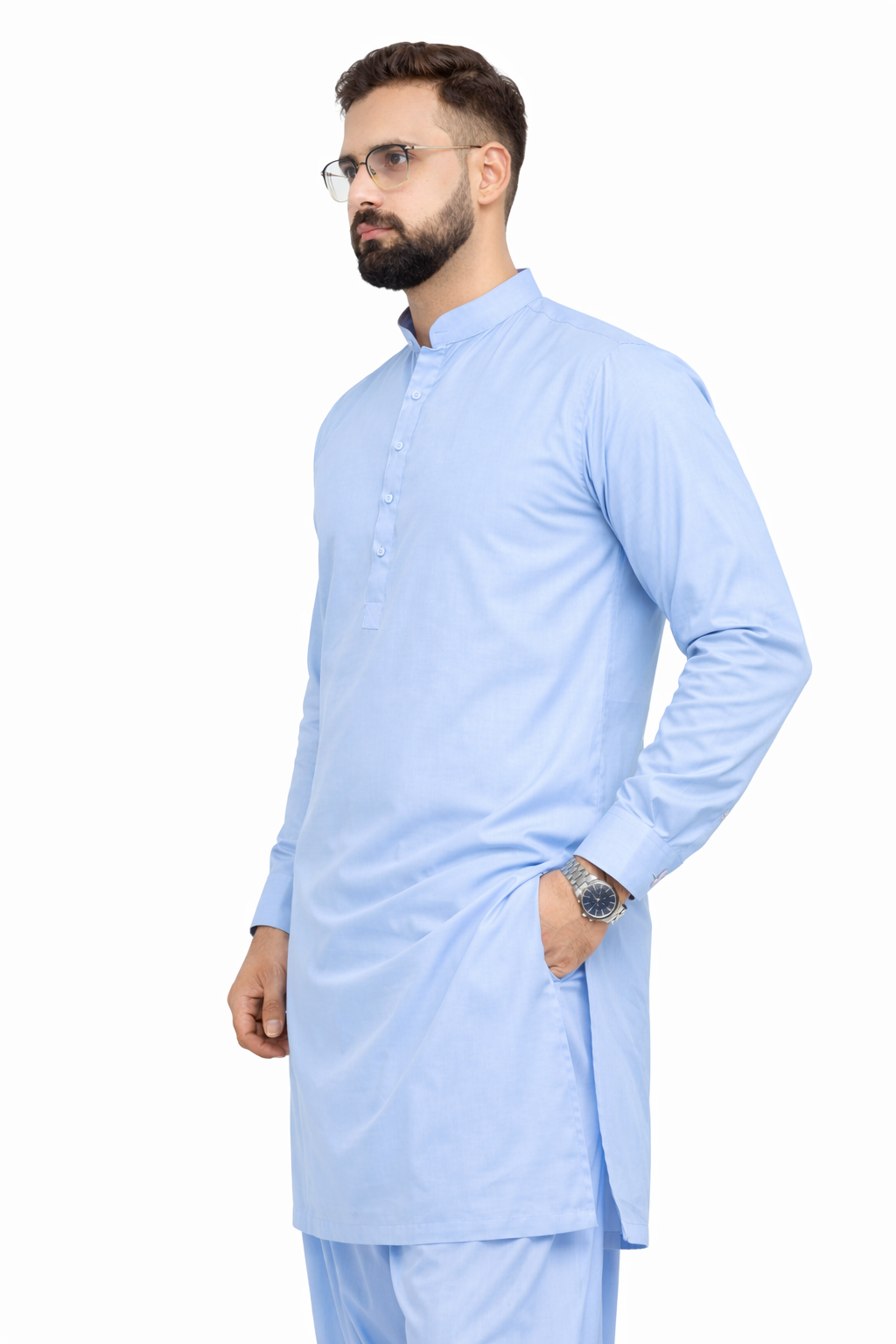 Sky Blue Unstitched Shalwar Kameez – Everyday Comfort