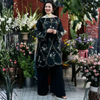 Classic Black Embroidered Lawn Suit