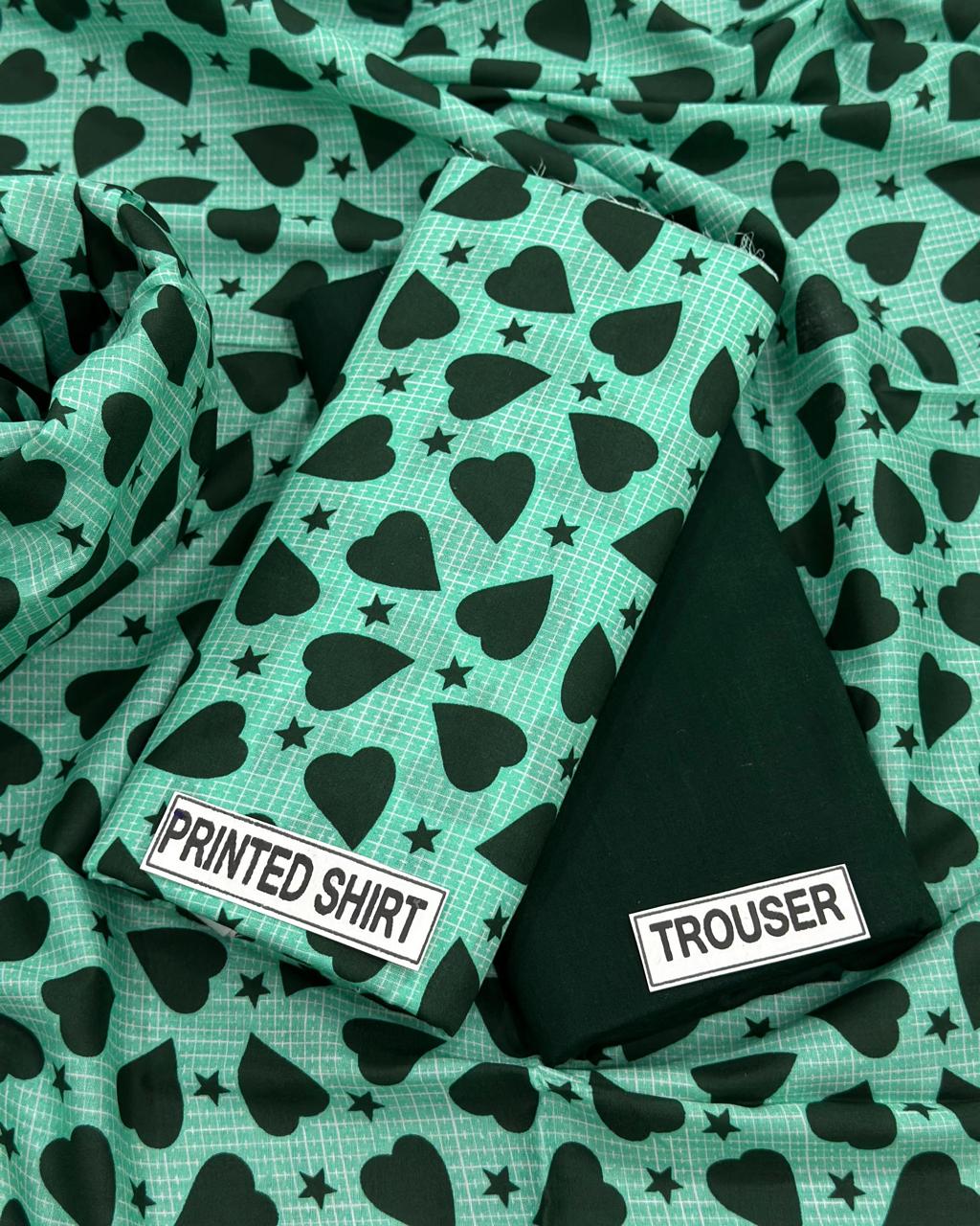 Mint Heartbeat – 2-Piece Unstitched Heart & Star Printed Lawn