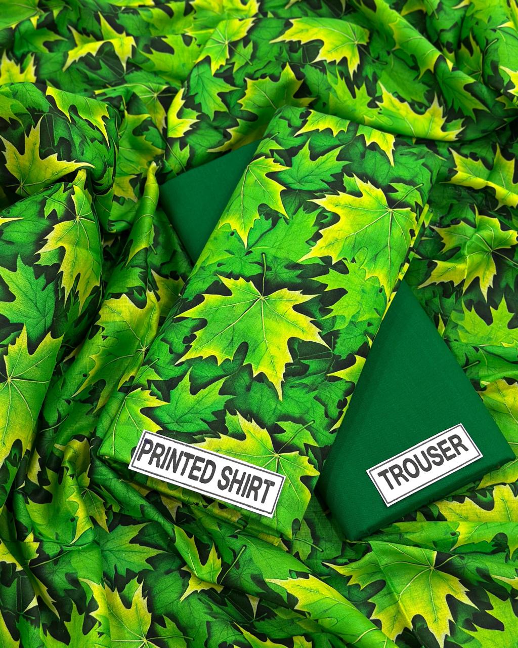 Forest Foliage – 2-Piece Unstitched Leaf Print Lawn Suit