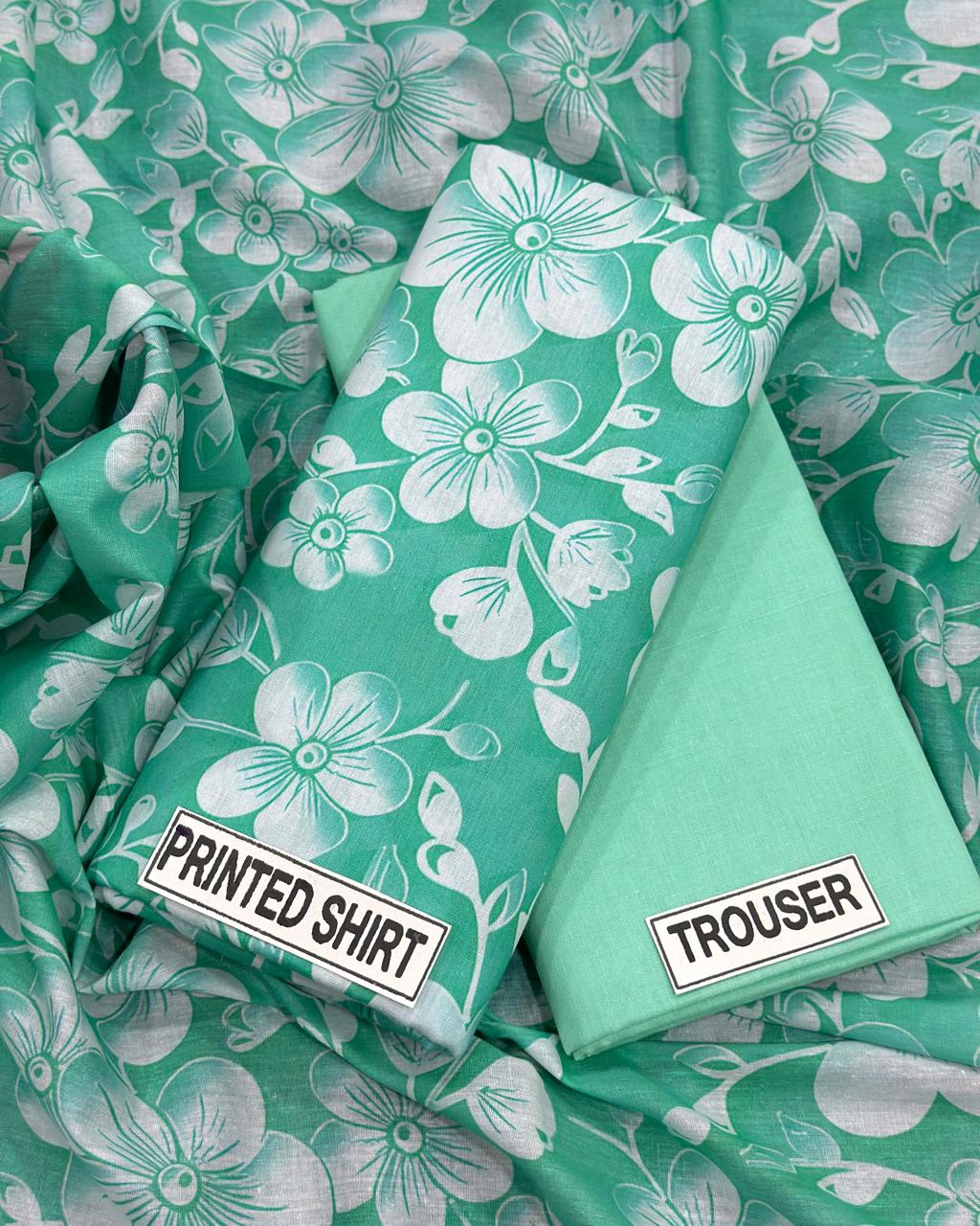 Mint Blossom Breeze – 2-Piece Unstitched Floral Lawn Suit